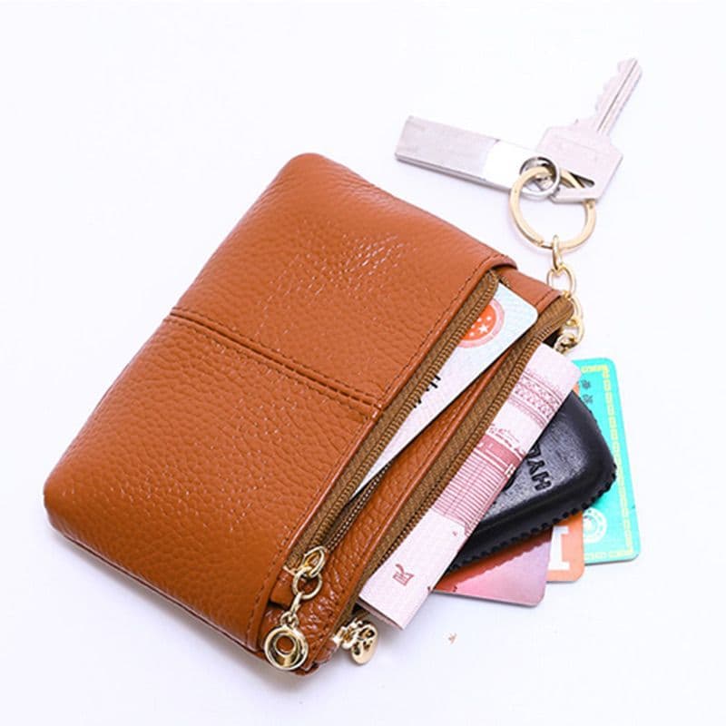 Key Bag, Soft Leather, Premium Texture, Coin Purse, Women's Card Holder, Small Bag, Coin Bag, Zipper, Mini Women's Short Wallet