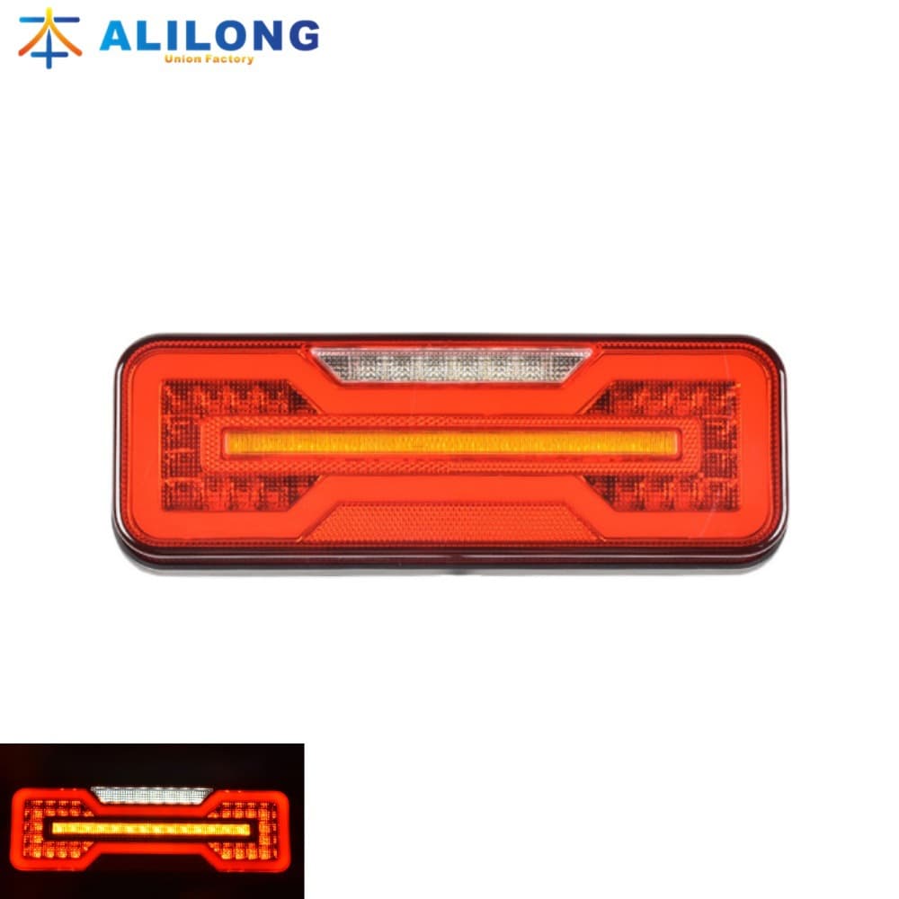 Cross-border Stock 12V24V LED Universal Truck Tail Light Trailer Flowing Tail Light Electronic Rear Tail Light