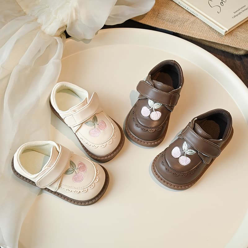 Girls' Leather Shoes Spring Autumn New Style Soft Sole Embroidered Flats Toddler Performance Shoes Korean Style Girls' Shoes