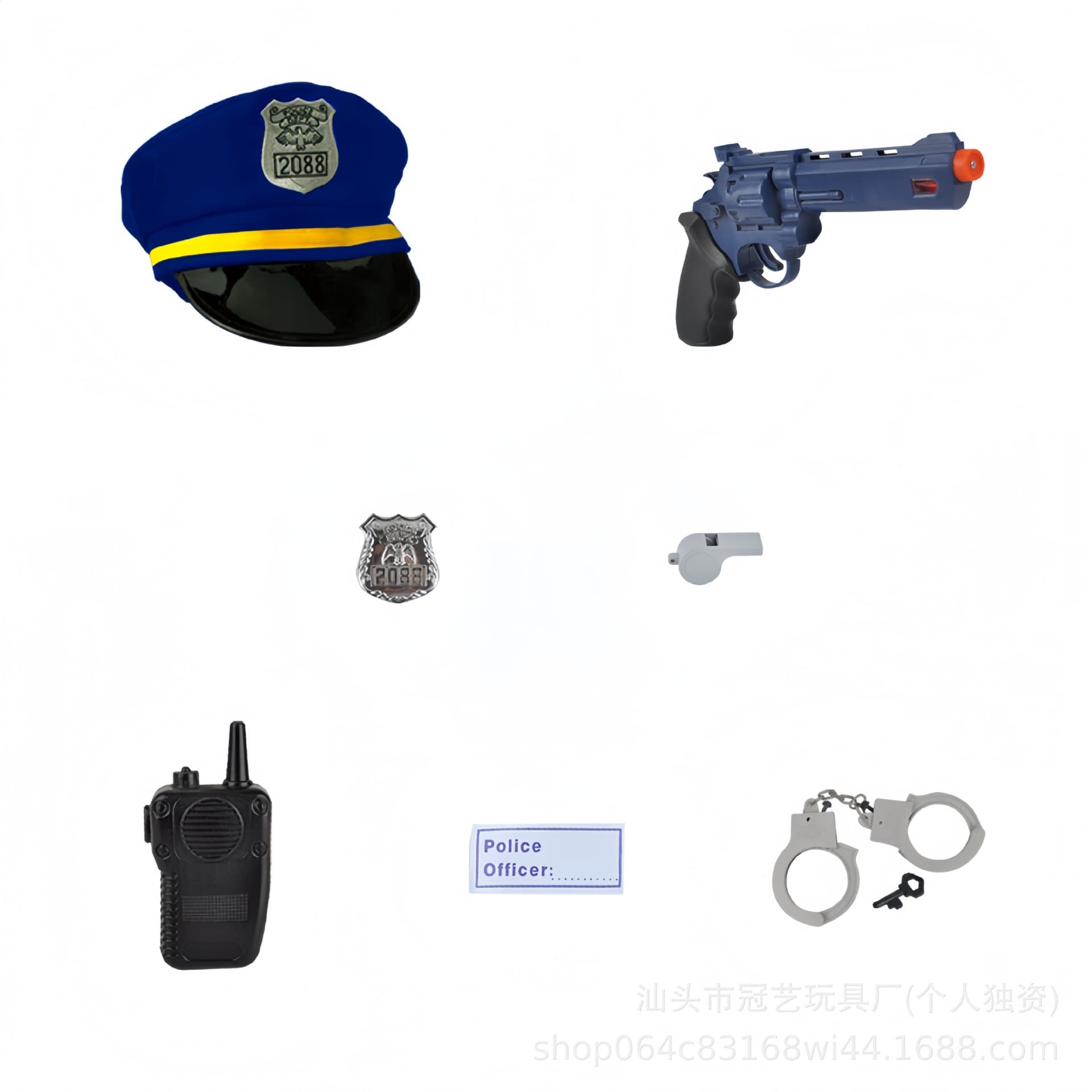 Factory Direct Children's Police Costume Halloween Performance Costume Festival Role-Play Prop Set