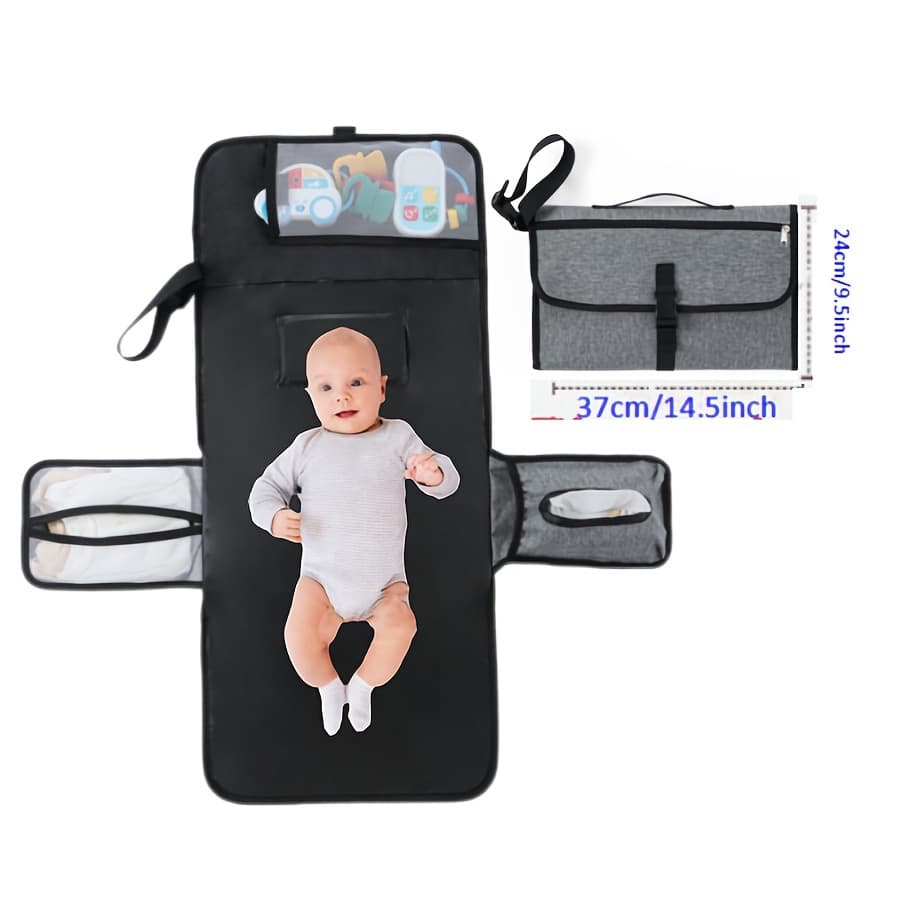 Cross-border Multifunctional Baby Waterproof Diaper Changing Pad, Multiple Hanging Options, Foldable Baby Waterproof Changing Mat, One Size, Waterproof & Portable