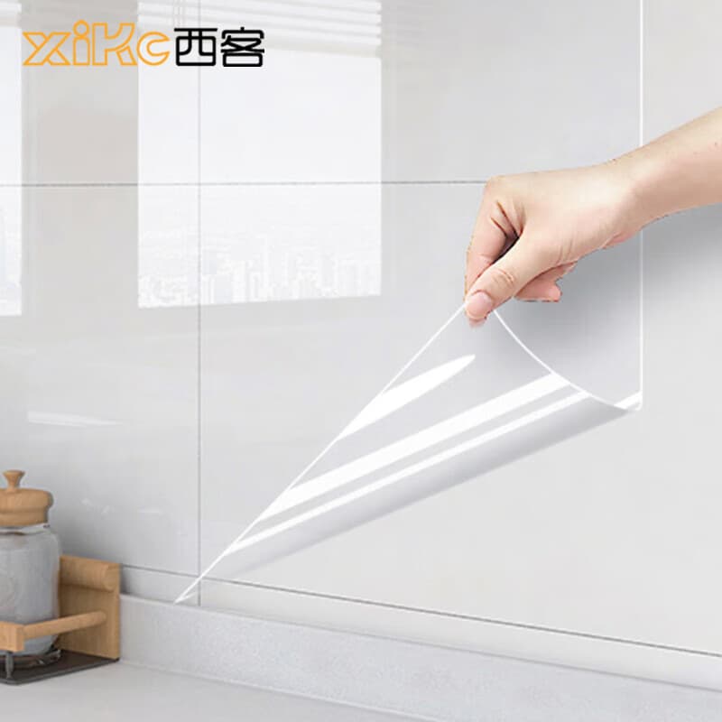 Thickened Transparent Kitchen Sticker Self-Adhesive Anti-Grease Sticker No-Glue Static Stove Tile Wall Sticker Tile Sticker Wholesale