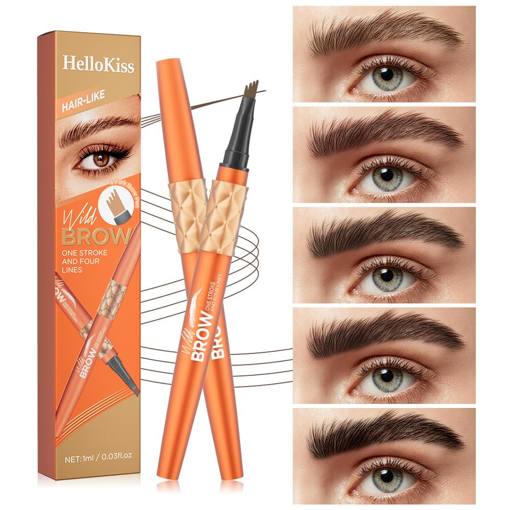Hellokiss Four-pronged Liquid Eyebrow Pencil Waterproof, Sweat-proof and Non-smudged Wild Simulated Eyebrow Four-Prong Eyebrow Pencil