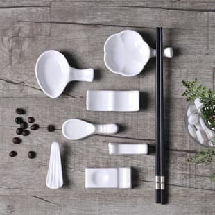 Creative Ceramic Chopstick Rest Chopstick Holder Chopstick Stand White Porcelain Chopstick Rest Hotel Tableware