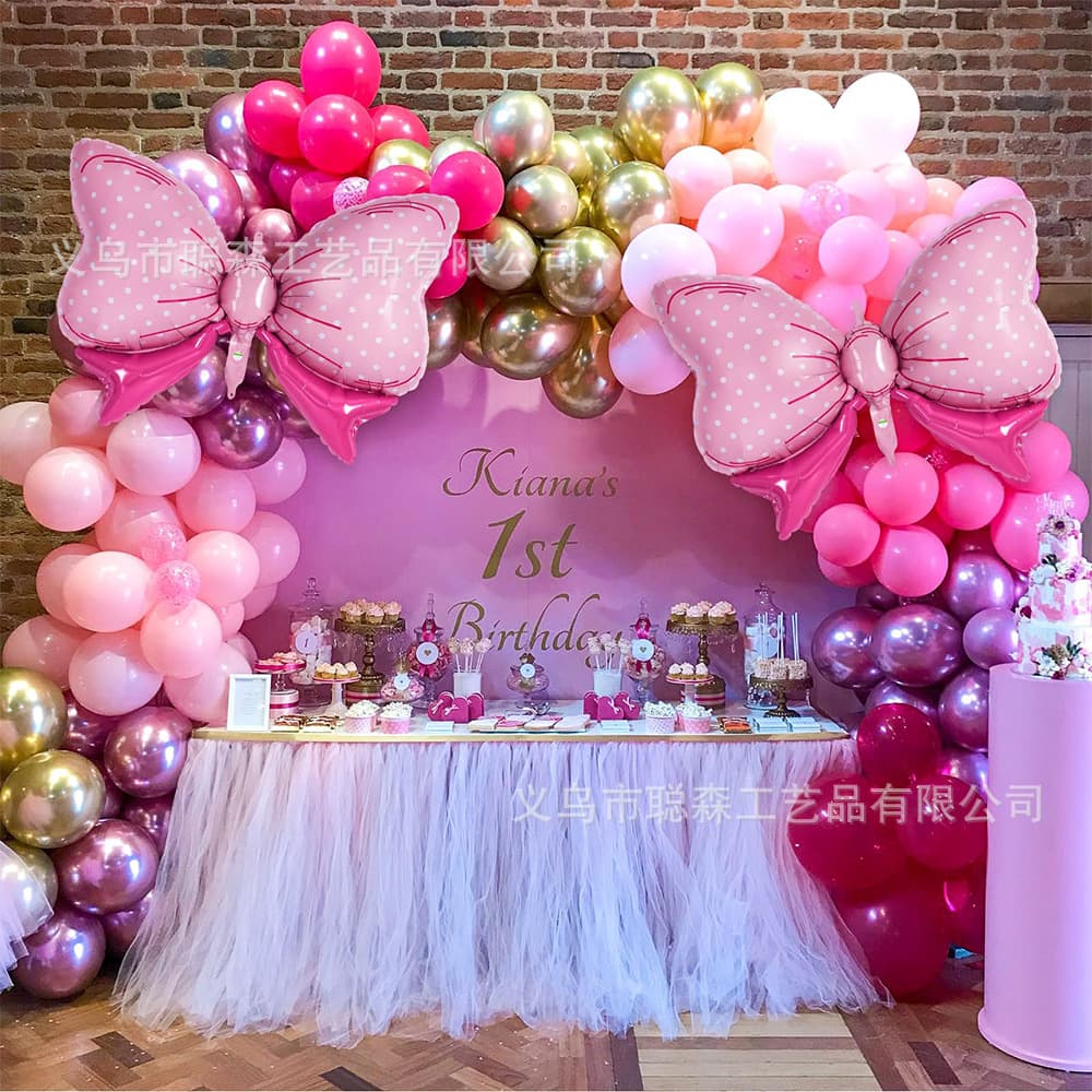 Amazon Hot Selling New Bow Tie Set Birthday Party Wedding Celebration Decoration Metallic Balloons