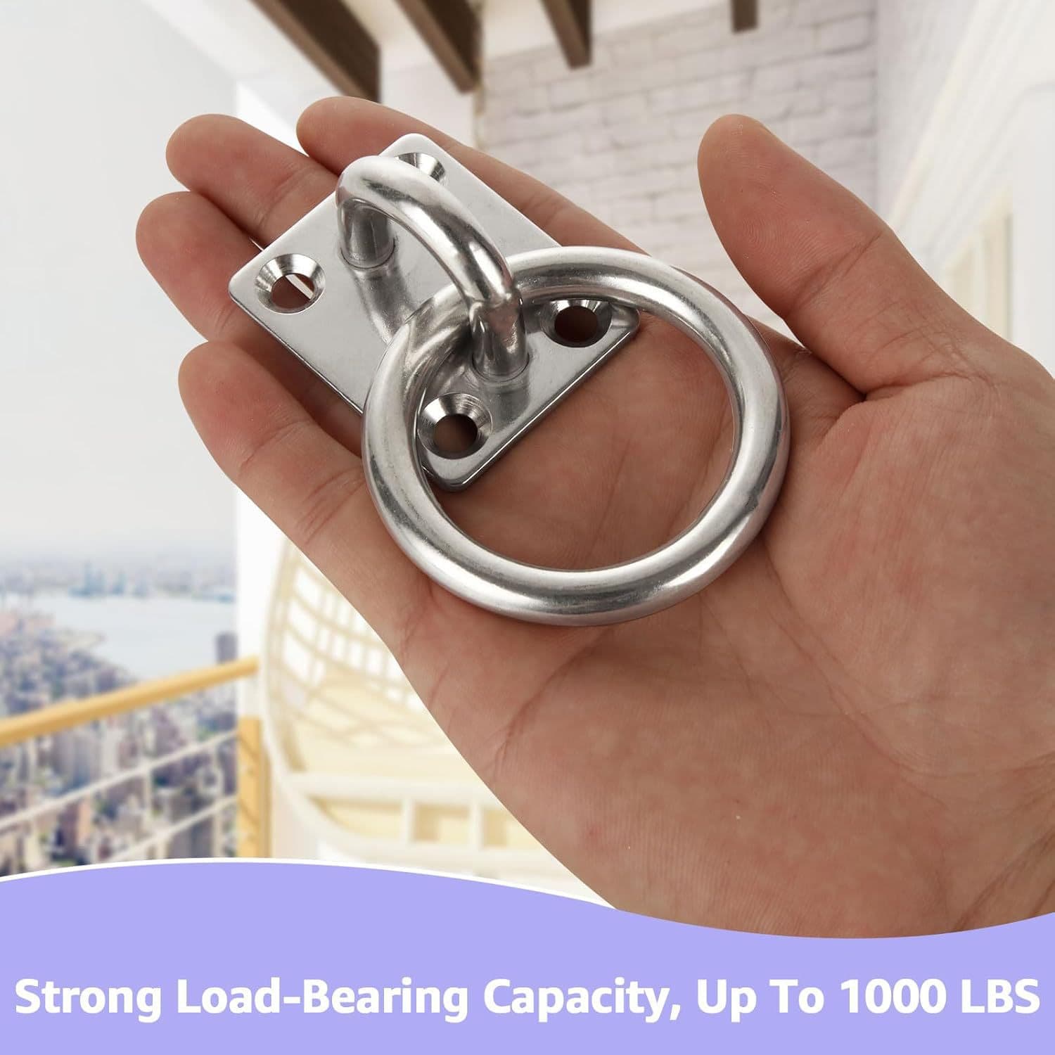 304 Stainless Steel Door Strap Hook Hanger Diamond Buckle Square Buckle Marine Fixing Hook Ceiling Fan Bag U-Shaped Hook