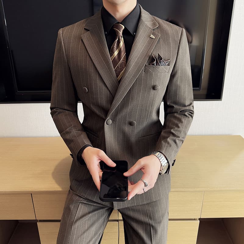 Hotel View 2025 Spring Suit Set Men's Three-Piece British Business Suit A311-SJT9997-P285