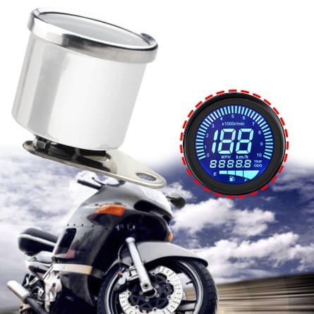 Universal Motorcycle Digital Instrument Speedometer LCD Odometer Vintage Racing Tachometer Indicator ATV