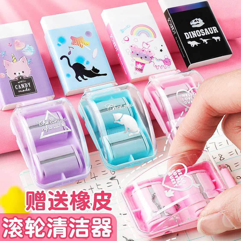 Roller Desktop Cleaner Eraser Shreds Collector Desk Mini Small Portable Pencil Shavings Cleaner Student Use