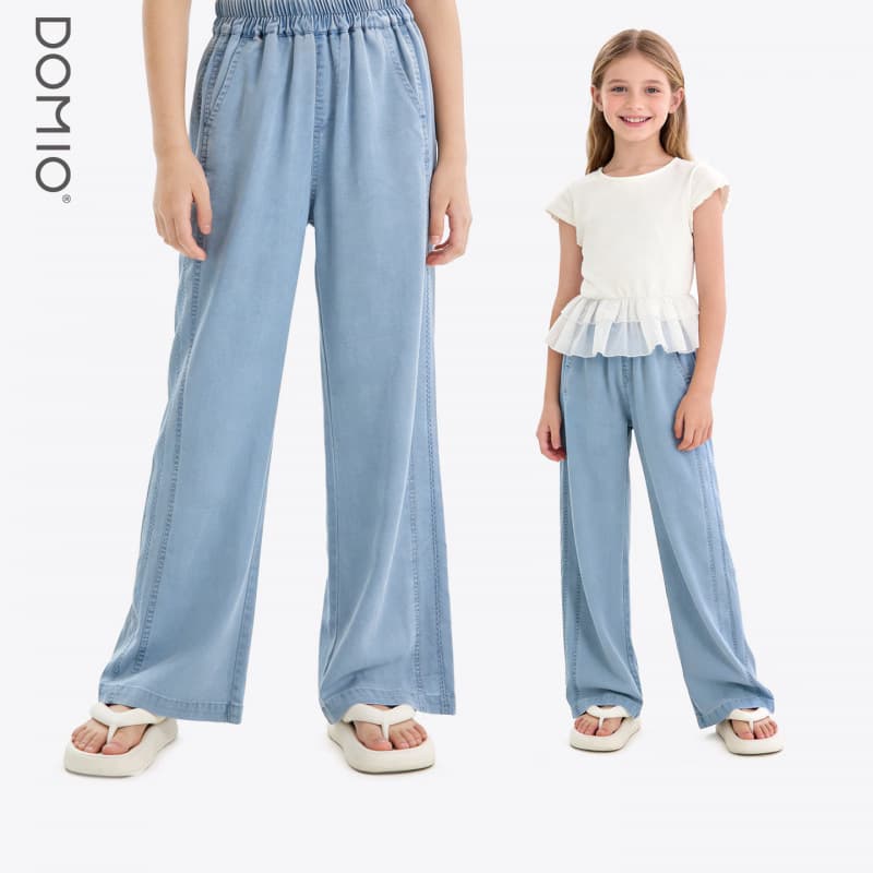 Girls' Summer New Style Kids Mosquito-Repellent Pants, Big Kids Thin Denim Jeans, Ice Silk Straight-Leg Long Pants, Summer Wear