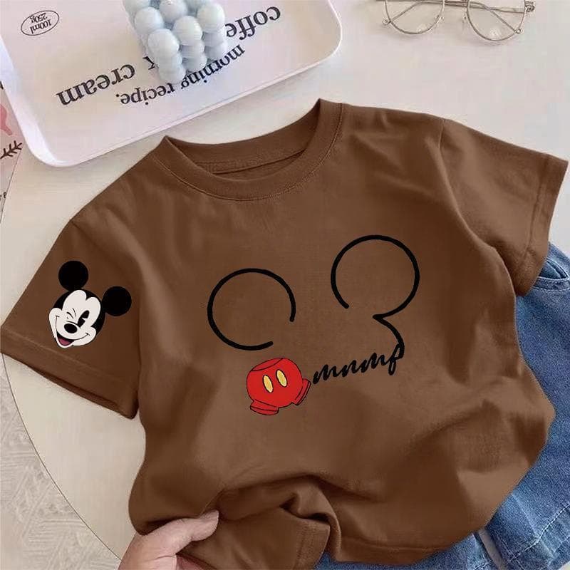 Trendy Short-Sleeve T-Shirts for Cross-Border Export, Suitable for Older Children, Boys and Girls, Fashionable Casual Versatile Short-Sleeve T-Shirts, Base Layer Shirts