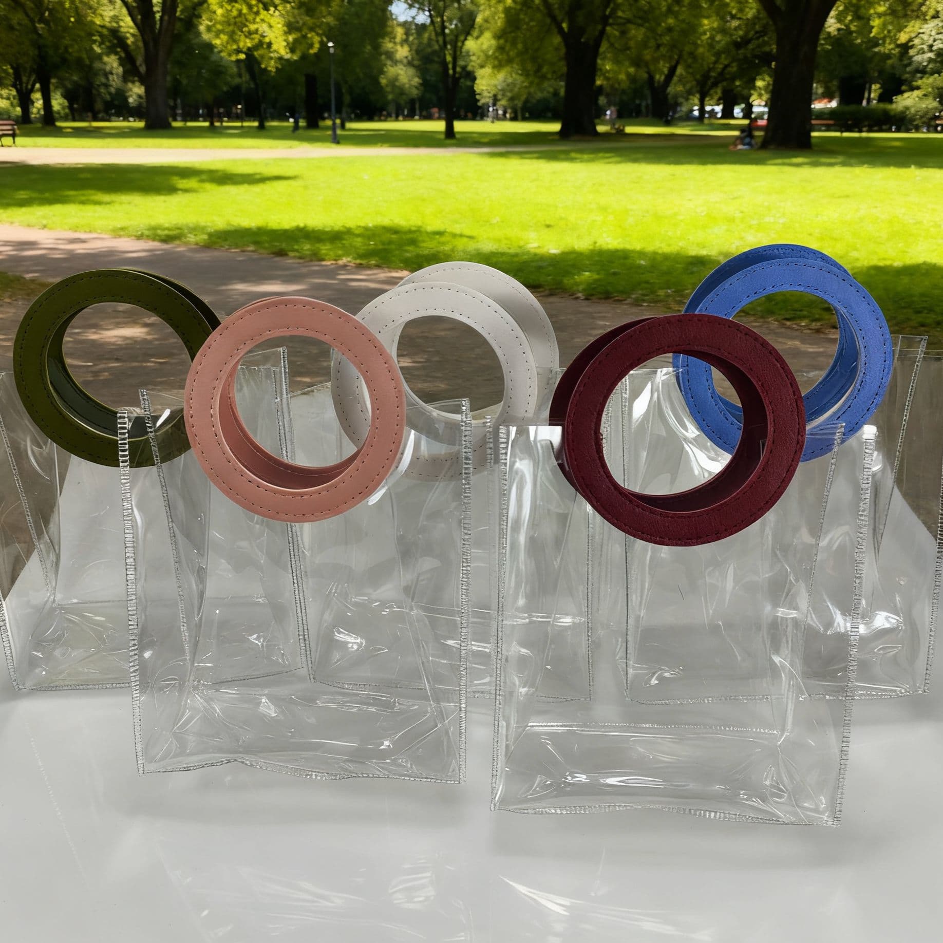 New Year Transparent PVC Gift Bag with Handles, Premium Gift Bag for Birthday, School, and Festive Occasions