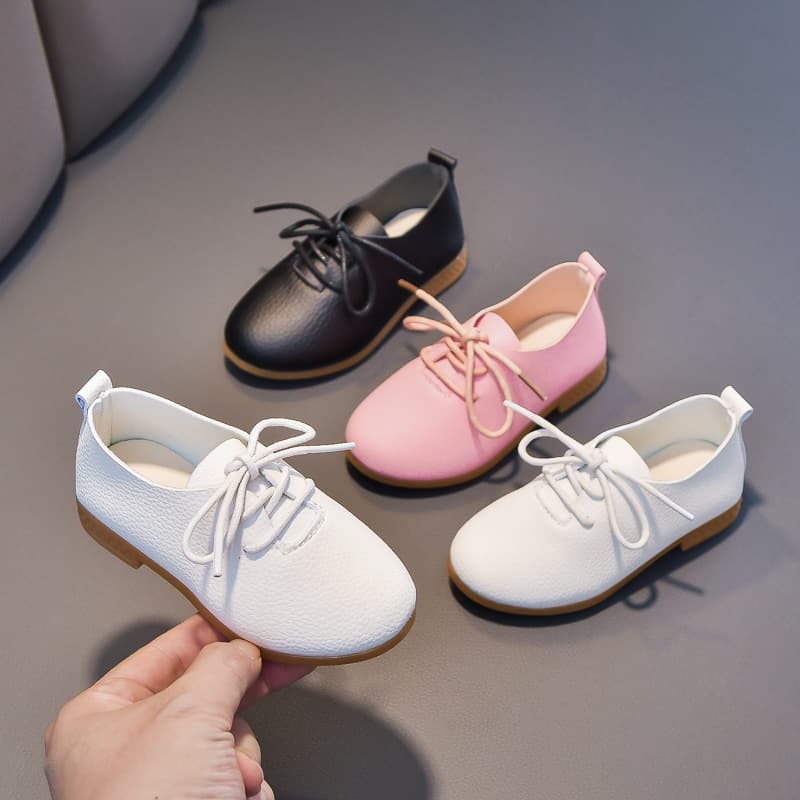 Girls' Leather Shoes for Export, 2025 Spring New Soft Sole Loafers for Toddlers and Kids, Wholesale Shallow Toe Single Shoes