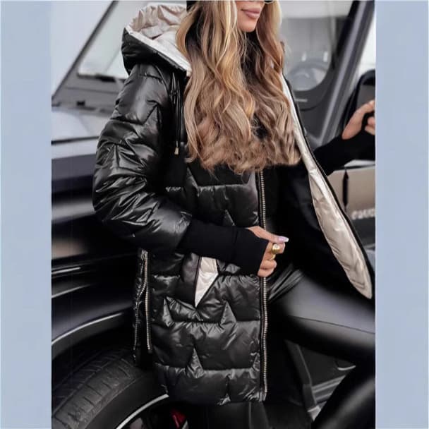 2024 Winter New Cross-Border European and American Amazon TEMU AliExpress Hooded Cotton Jacket with Three Zippers