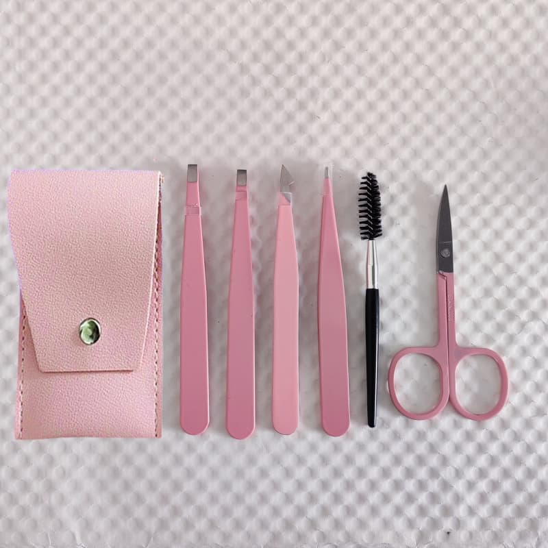 Stainless Steel 1.5mm Slant Tip Tweezers Set, Eyelash Tweezers Beauty Tool, 4-Piece Eyebrow and Beard Tweezers with Slanted Tips