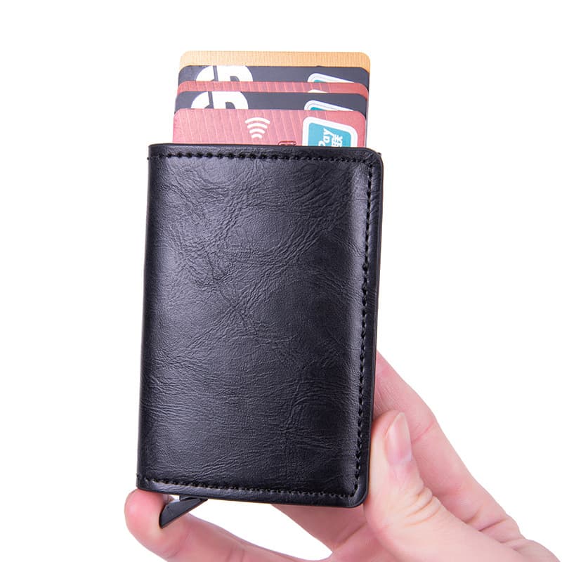 RFID credit card box, business card box, metal card box, anti-theft brush aluminum alloy card bag, document storage card bag