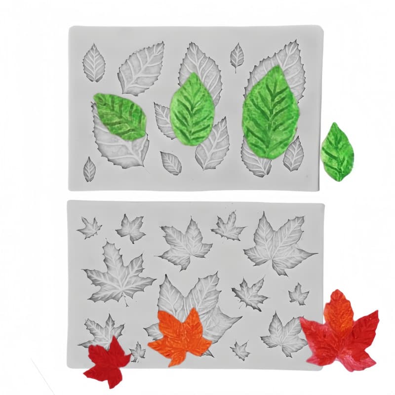 Rose Leaf and Maple Leaf Fondant Silicone Mold Chocolate Cake Mold DIY Cake Decoration Baking Tool