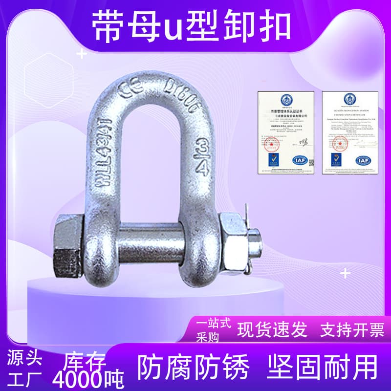 Cross-border Hot Sale Shackle Bow Shackle D-Type Shackle American Shackle U-Type Shackle Wire Rope Manufacturer Direct Sale