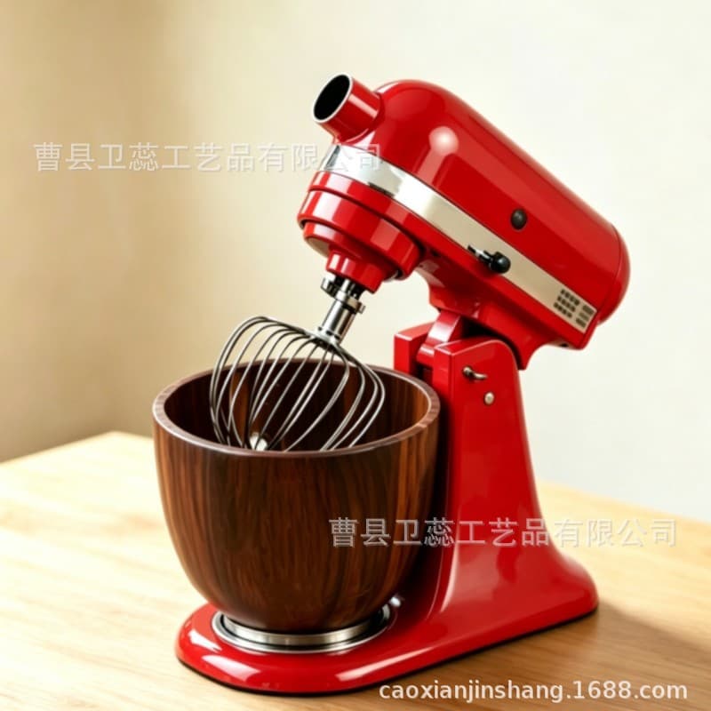 Cross-border Wooden Salad Bowl with Handle, Yogurt Mixing Bowl, Flour Dough Mixing Bowl, Fruit Dessert Bowl, Salad Bowl