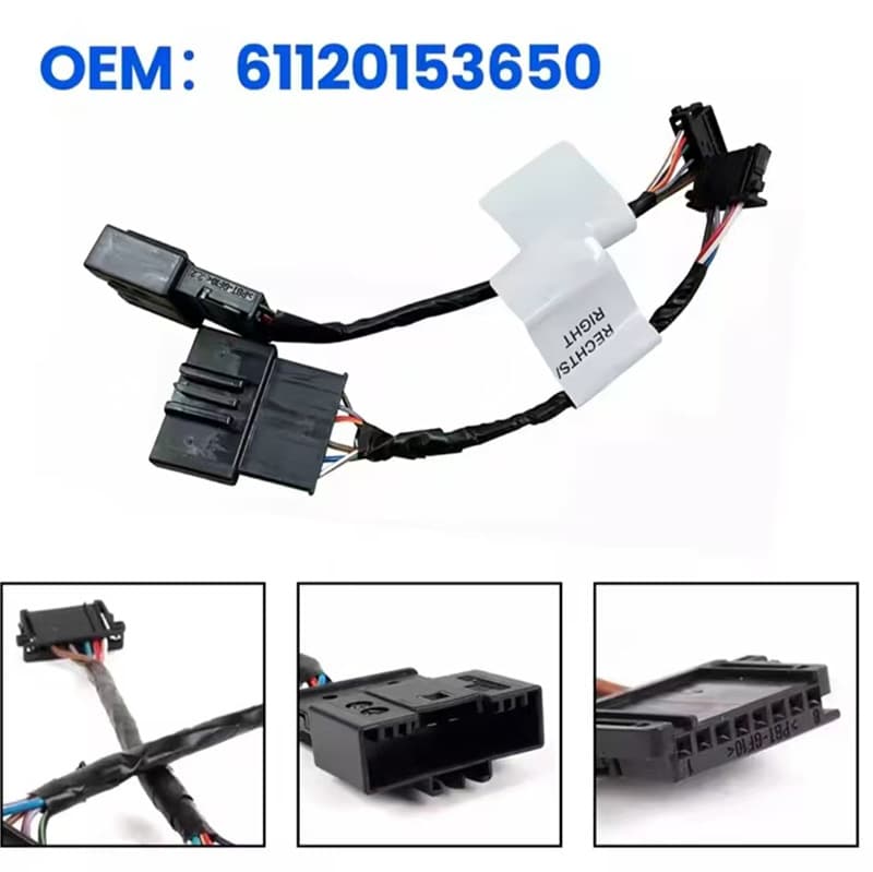 For BMW E46 M3 3 Series LED Tail Light Adapter Harness, OEM Halogen Tail Light Wiring Power Cable Modification