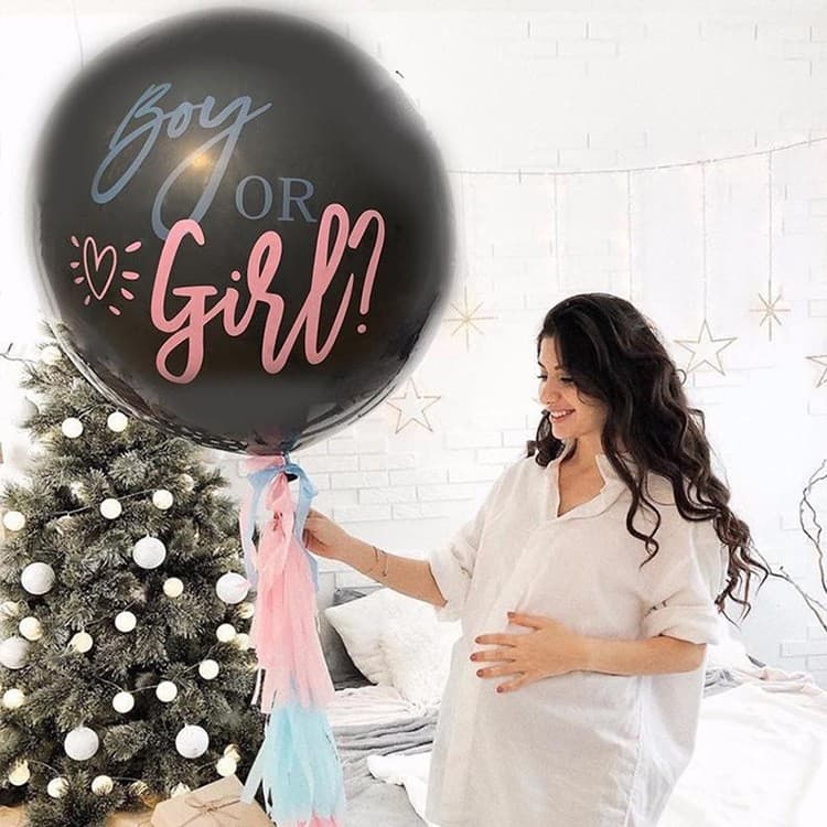 Cross-border 36-inch round gender reveal balloon boy or girl baby decoration for boy girl party setup