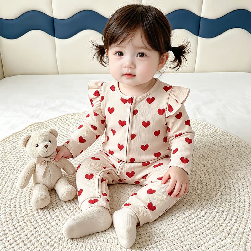 Baby Zip-Up Onesie 2026 Spring and Autumn New Girls' Crawling Suit Cute Pure Cotton Romper Soft Outdoor Clothing