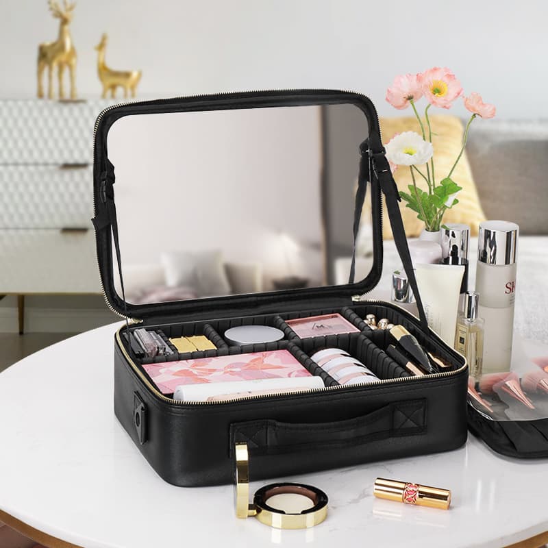 Full Screen Mirror Cosmetic Bag Satchel Women's Cosmetic Case Satchel Large Capacity Cosmetic Cosmetics Bag Box