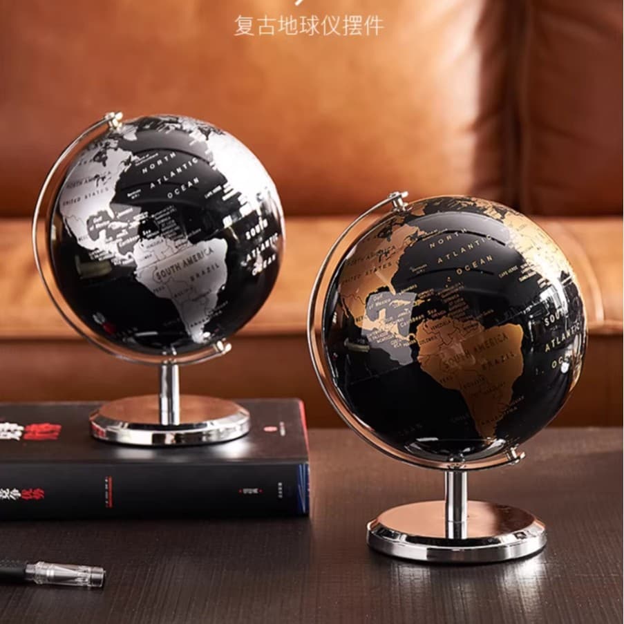 Cross-border English metal bracket globe geography teaching materials utensils decorative globe ornaments