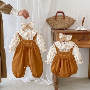 Baby clothes 26 autumn, girls overall romper, long-sleeve top, spring/autumn 2-piece set, onesie, Class A