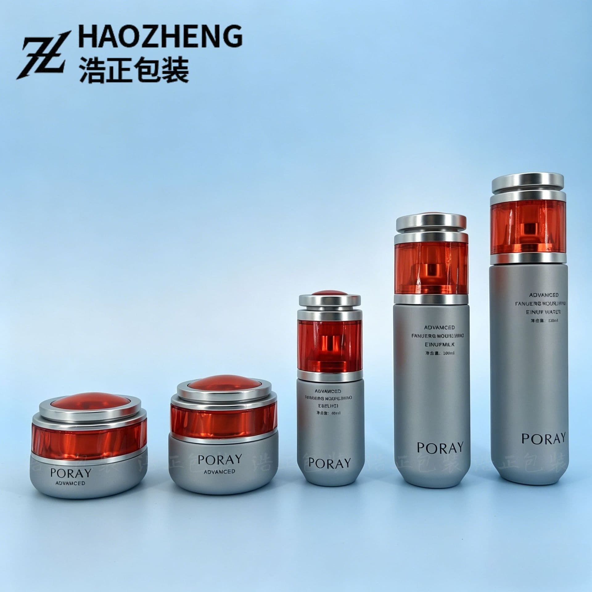 Ruby Series Glass Bottle Set 40ml-130ml Essence Lotion Bottle 30/50g Cream Glass Bottle