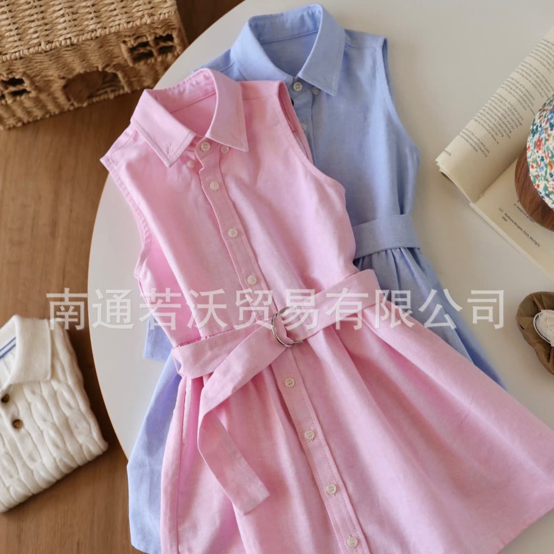 SR no returns or exchanges 2026 Spring/Summer New Children's RL Dress Two-Color Elegant Shirt Dress for Girls
