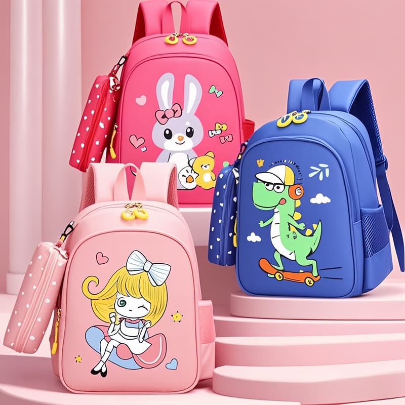 Cute Oxford Cloth Backpack for Boys Nursery School Children's Dual Shoulder Bag Breathable Waterproof Wear-resistant Nylon