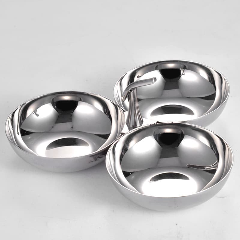 304 Stainless Steel Penguin-shaped Handle Three-head Three-dish Snack Dessert Stand Restaurant Bar KTV Fruit Plate Appetizer Dish
