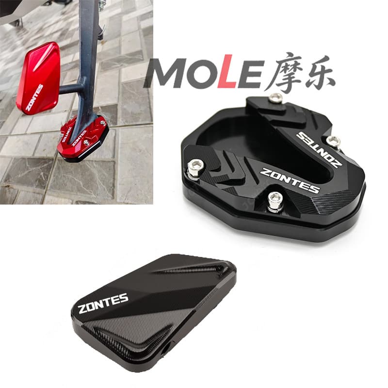 Side stand extension auxiliary block and enlarged side stand pad for Shengshi 368G high seat version modification