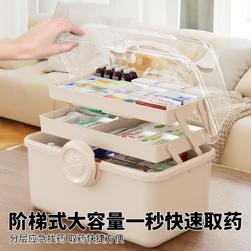 Household Medicine Box, Children's Emergency Medicine Storage, Family Multi-Layer Large Capacity Portable First Aid Case