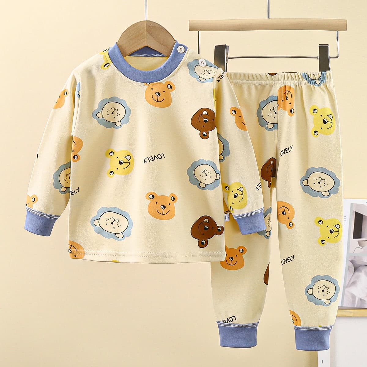 Children's Cotton Autumn and Winter Long Johns Set for Boys and Girls, Homewear, Thermal Underwear, Pajamas