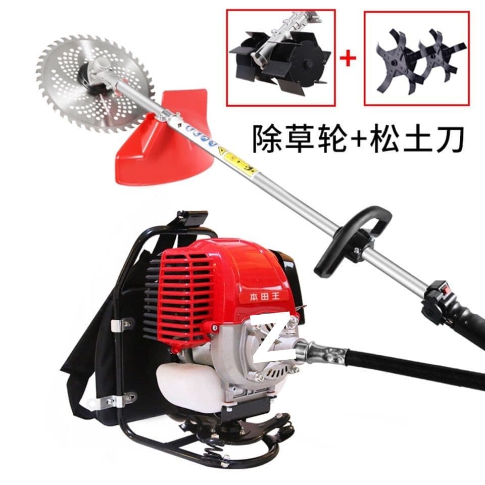 Four-stroke side-mounted lawn mower backpack type two-stroke high-power gasoline weeding, weeding and harvesting direct sales