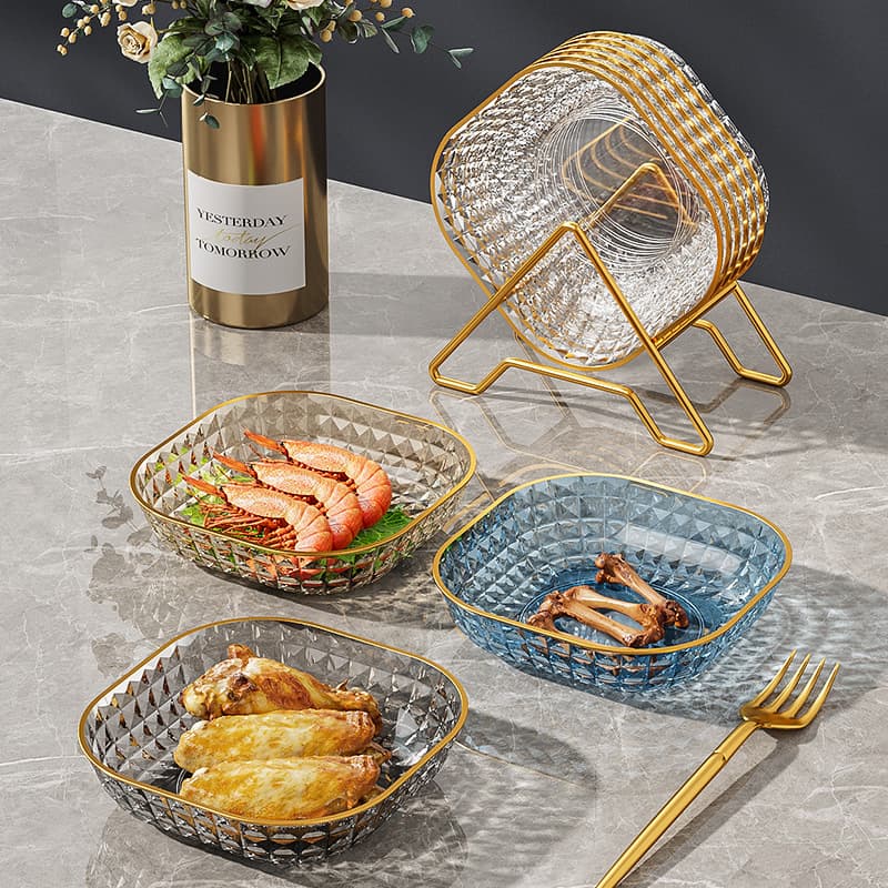Factory Direct PET Bone Plate, Home Fruit Tray, Snack Dish, Nut Dish, High-End Food-Grade Small Plate, Nordic Style