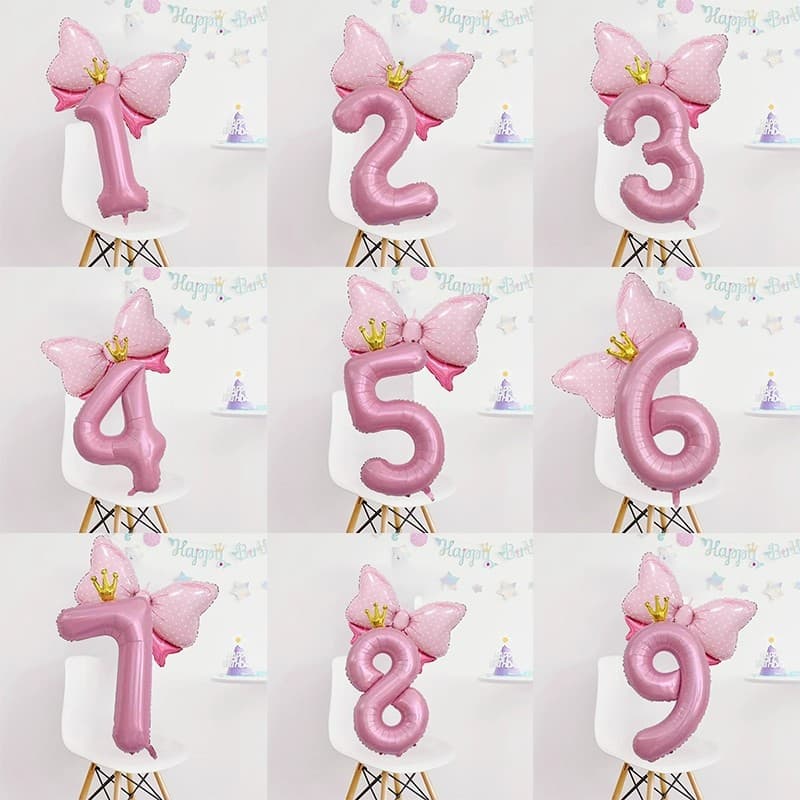 Birthday Balloon Ins Style Bow Picnic Photo Prop Baby Decoration Party Decor Aluminum Film Balloon