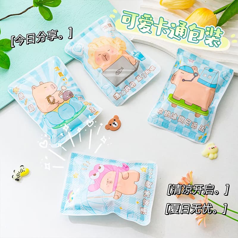 Cute Cartoon Cooling Ice Packs - Portable Ice Bags for Students' Summer Fun, Heat Relief, and On-the-Go Use