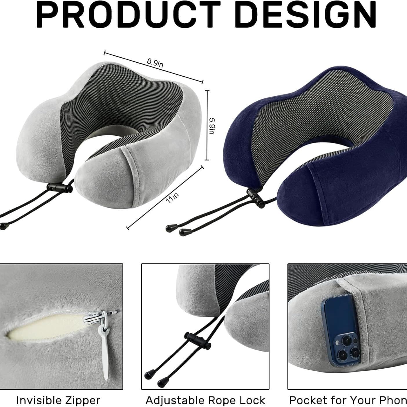Memory foam U-shaped pillow, high quality slow rebound neck pillow, student nap pillow, business trip neck pillow