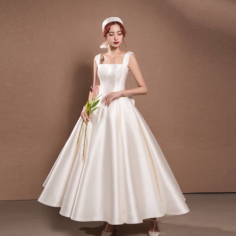 French black evening dress 2026 new long-sleeved birthday party long dress performance vocal arts test dress