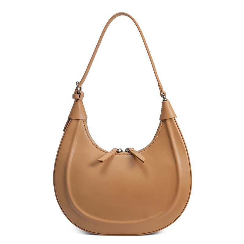 New Japanese-style Niche Leather Crescent Bag Half-Moon Bag Shoulder Handbag Women's Crossbody Dumpling Bag Underarm Bag