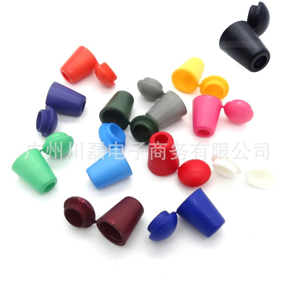 Colored plastic cord locks, capped bell anti-slip cord locks, DIY clothing drawstring elastic adjustment buckles, cord end locks