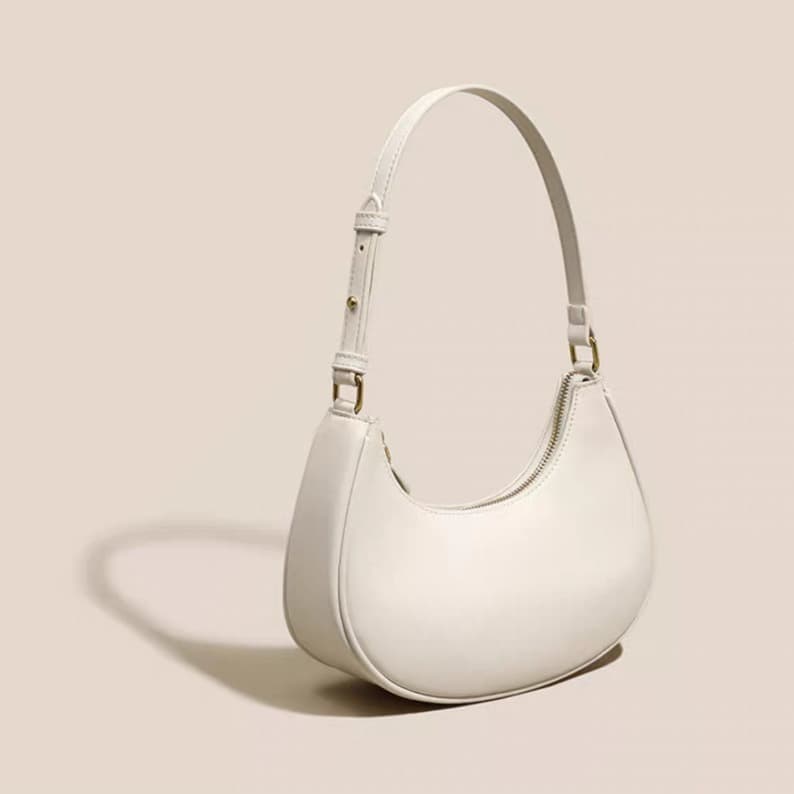 Premium Solid Color Shoulder Underarm Bag New French Crescent Bag Niche Light Luxury Minimalist Baguette Handbag Shoulder Bag