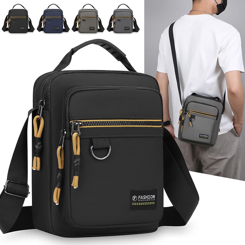 2025 New Simple Casual Outdoor Crossbody Bag Men's Korean Style Trendy Handbag Men's Contrast Color Cashier Shoulder Bag