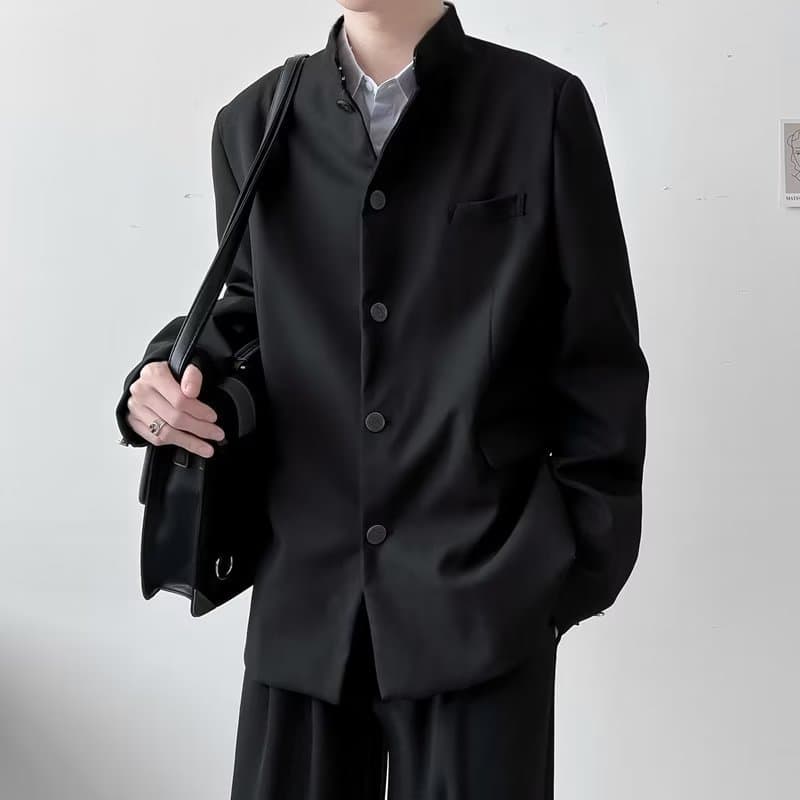Zhongshan Suit Jacket Japanese Style School Uniform DK Uniform Men High Street Stylish Suit Premium Versatile Handsome Blazer