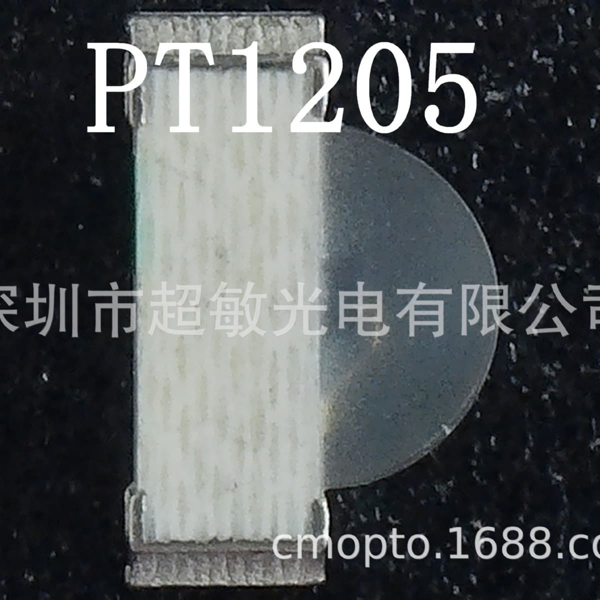 Side-sensing surface mount phototransistor PT1205/A8.
