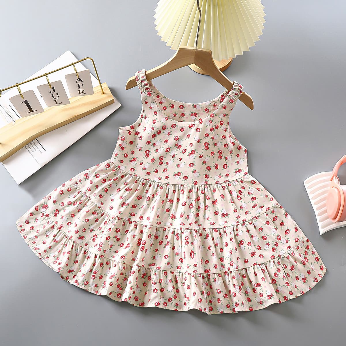 New Summer Girls' Dress for Toddlers & Kids, Resort Style Korean Princess Dress, Cotton Gauze Floral Halter Dress