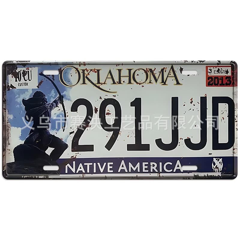 Vintage License Plate Tin Sign 15*30CM European and American Metal Craft Decoration Bar Home Decor Wall Art